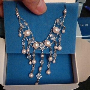 Avon Pink and Silver Necklace